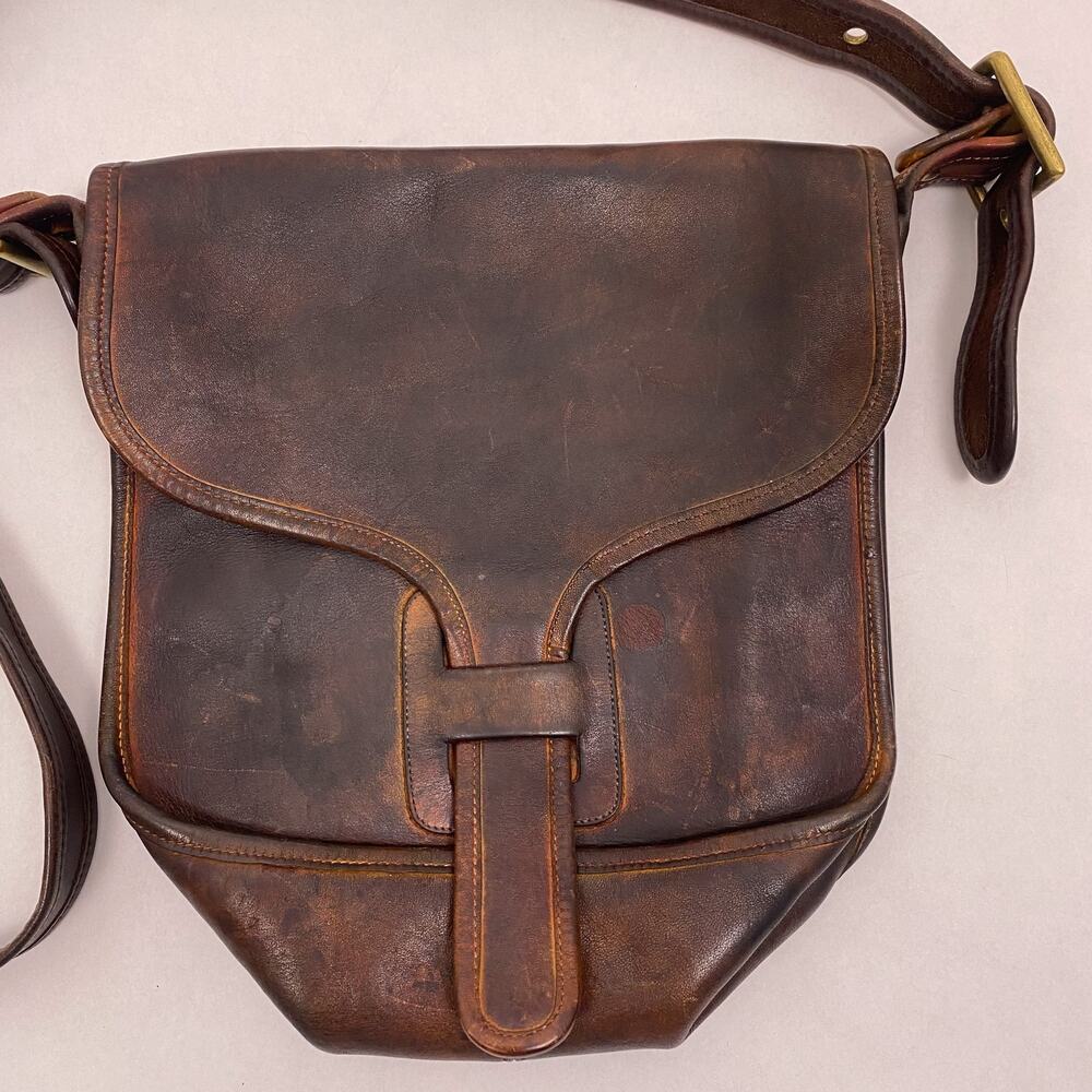 Vintage 1970's Coach Courier Pouch 8920 Leather Bag Brown - Picture 2 of 7